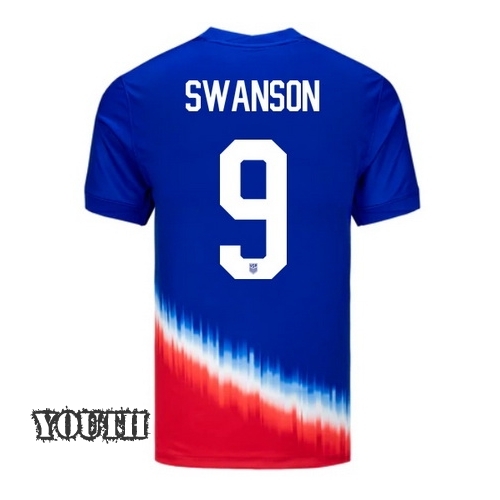 2024 USA Mallory Swanson Away Youth Soccer Jersey