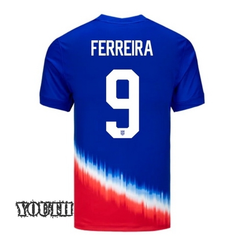 2024 USA Jesus Ferreira Away Youth Soccer Jersey