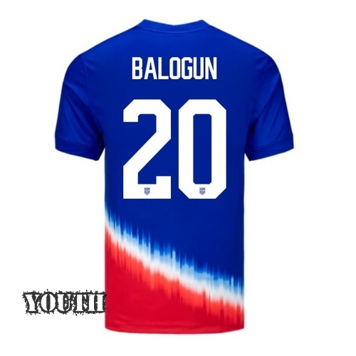 2024 USA Folarin Balogun Away Youth Soccer Jersey