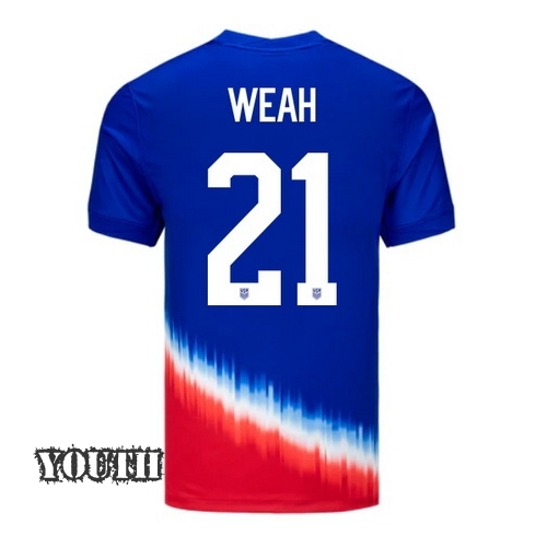 2024 USA Tim Weah Away Youth Soccer Jersey