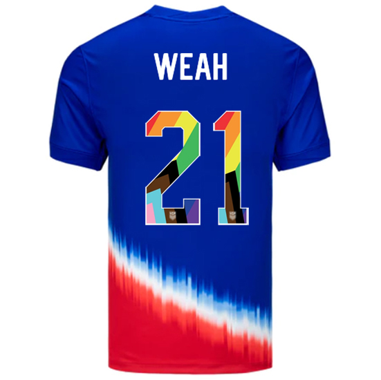 24/25 USA Tim Weah Away Men's Pride Jersey