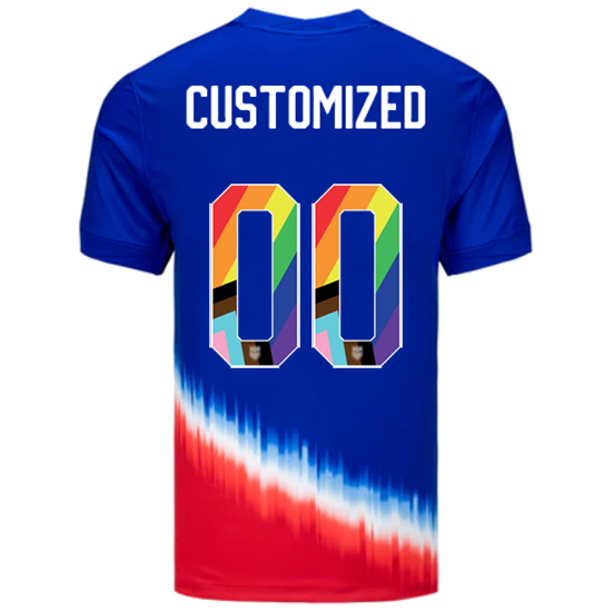 24/25 USA Customized Away Men's Pride Jersey
