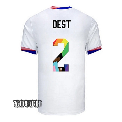 24/25 USA Sergino Dest Home Youth Pride Jersey