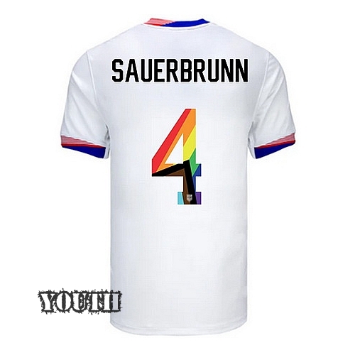 24/25 USA Becky Sauerbrunn Home Youth Pride Jersey