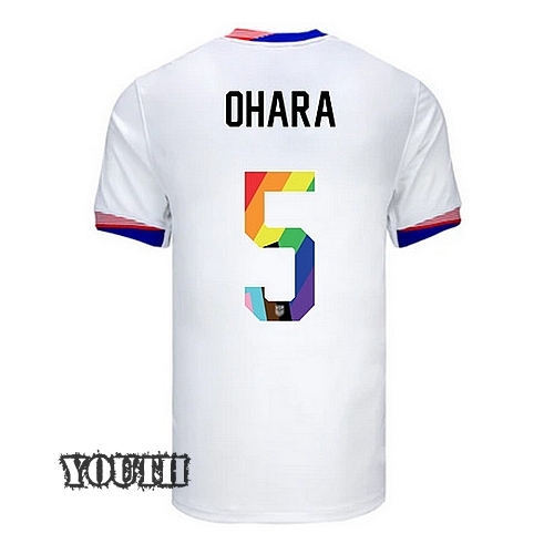 24/25 USA Kelley O'Hara Home Youth Pride Jersey