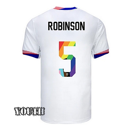 24/25 USA Antonee Robinson Home Youth Pride Jersey