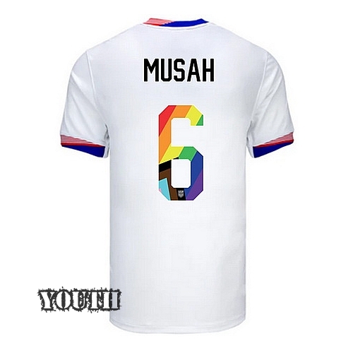 24/25 USA Yunus Musah Home Youth Pride Jersey