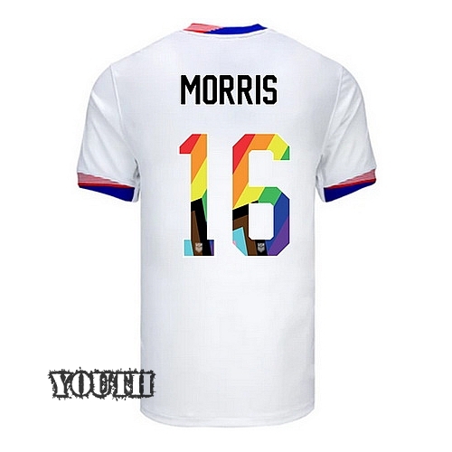 24/25 USA Jordan Morris Home Youth Pride Jersey