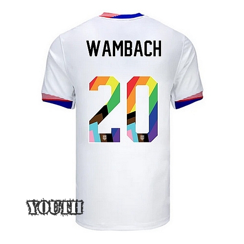 24/25 USA Abby Wambach Home Youth Pride Jersey