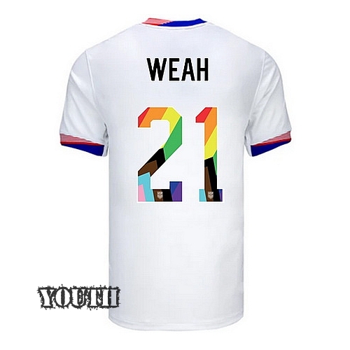 24/25 USA Tim Weah Home Youth Pride Jersey