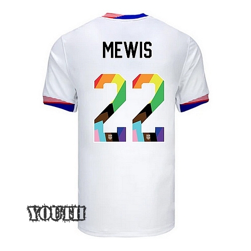 24/25 USA Kristie Mewis Home Youth Pride Jersey
