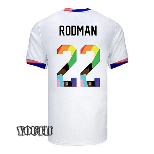 24/25 USA Trinity Rodman Home Youth Pride Jersey