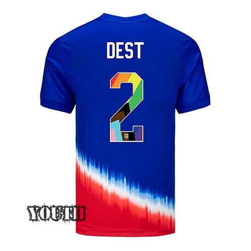 24/25 USA Sergino Dest Away Youth Pride Jersey