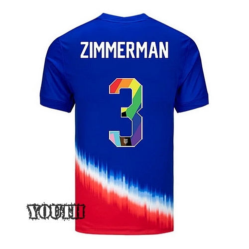 24/25 USA Walker Zimmerman Away Youth Pride Jersey