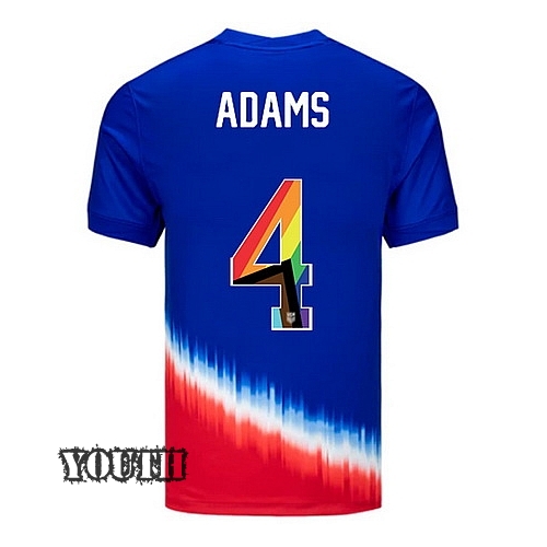 24/25 USA Tyler Adams Away Youth Pride Jersey