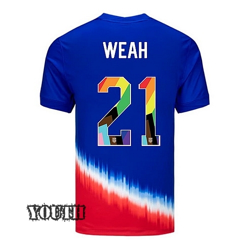 24/25 USA Tim Weah Away Youth Pride Jersey