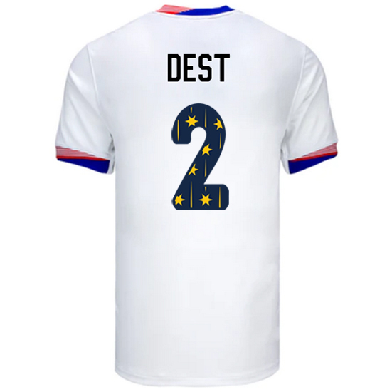 24/25 USA Sergino Dest Home Men's Jersey Stars Number