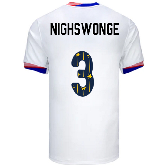 24/25 USA Jenna Nighswonger Home Men's Jersey Stars Number