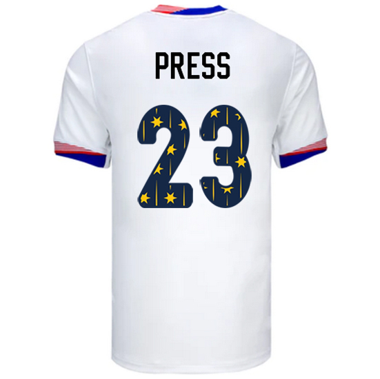 24/25 USA Christen Press Home Men's Jersey Stars Number