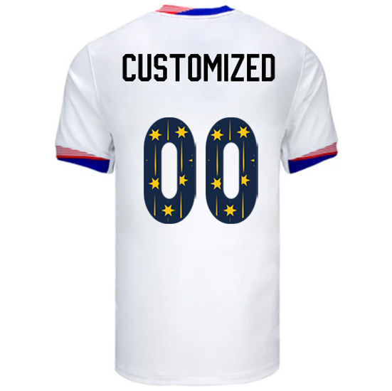 24/25 USA Customized Home Men's Jersey Stars Number