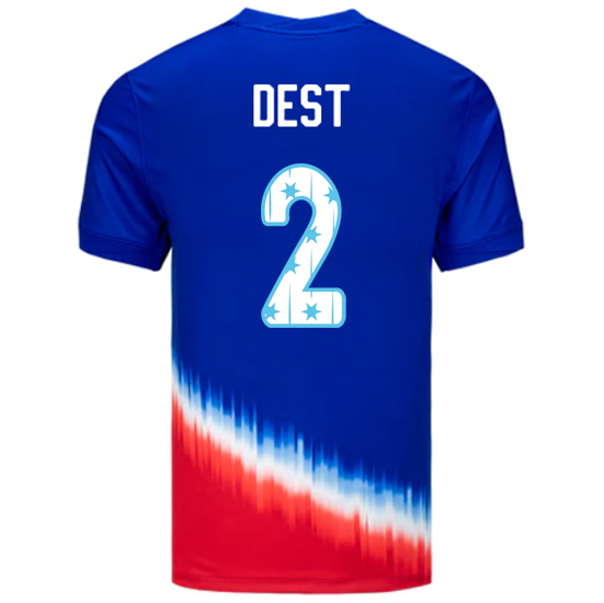 24/25 USA Sergino Dest Away Men's Jersey Stars Number