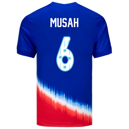 24/25 USA Yunus Musah Away Men's Jersey Stars Number
