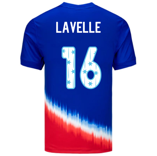 24/25 USA Rose Lavelle Away Men's Jersey Stars Number