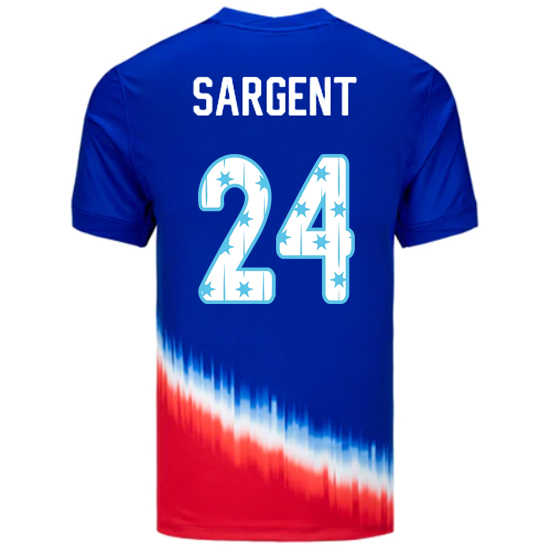 24/25 USA Josh Sargent Away Men's Jersey Stars Number