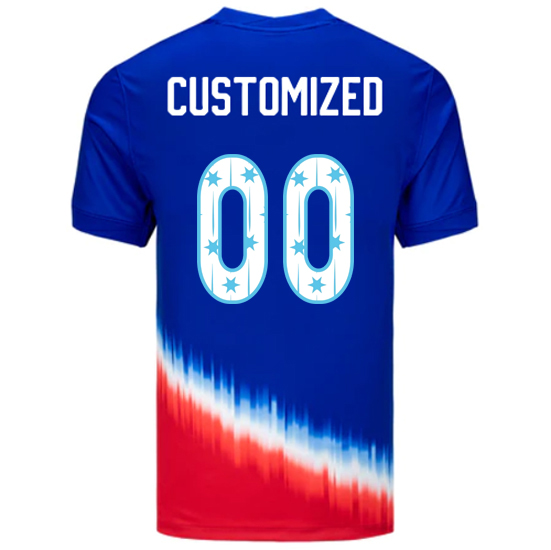 24/25 USA Customized Away Men's Jersey Stars Number