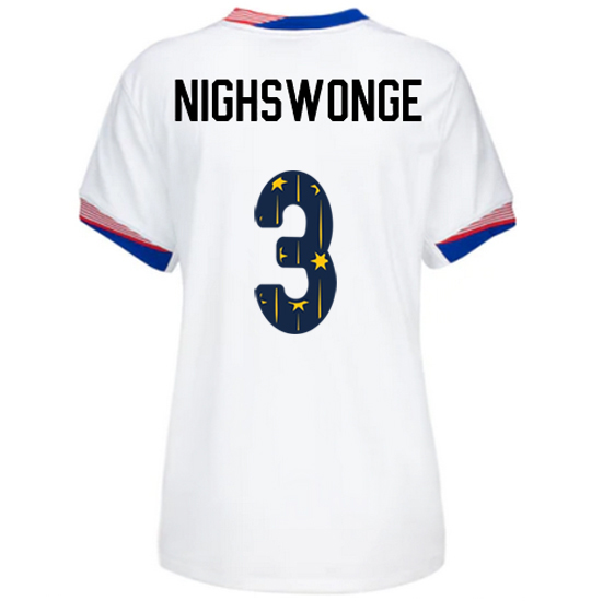 24/25 USA Jenna Nighswonger Home Women's Jersey Stars Number