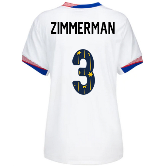 24/25 USA Walker Zimmerman Home Women's Jersey Stars Number