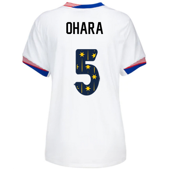 24/25 USA Kelley O'Hara Home Women's Jersey Stars Number