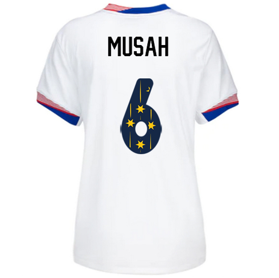 24/25 USA Yunus Musah Home Women's Jersey Stars Number