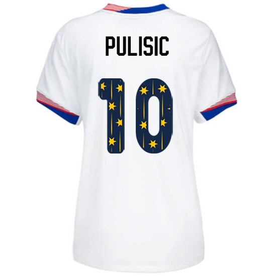 24/25 USA Christian Pulisic Home Women's Jersey Stars Number