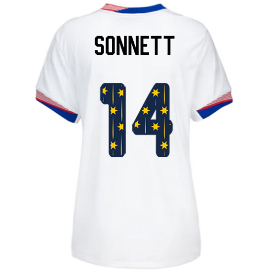 24/25 USA Emily Sonnett Home Women's Jersey Stars Number