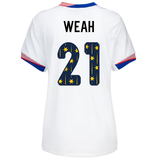 24/25 USA Tim Weah Home Women's Jersey Stars Number