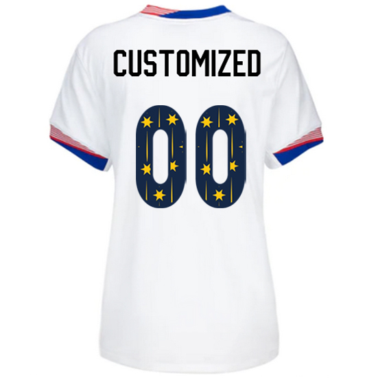 24/25 USA Customized Home Women's Jersey Stars Number