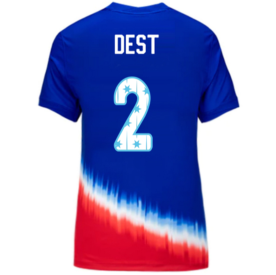 24/25 USA Sergino Dest Away Women's Jersey Stars Number