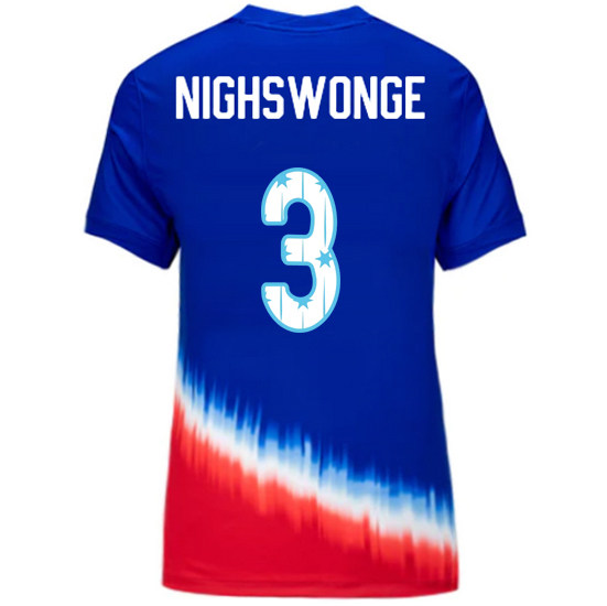 24/25 USA Jenna Nighswonger Away Women's Jersey Stars Number