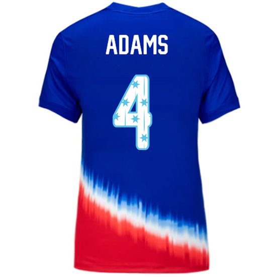 24/25 USA Tyler Adams Away Women's Jersey Stars Number