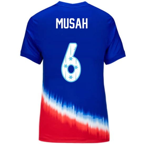 24/25 USA Yunus Musah Away Women's Jersey Stars Number
