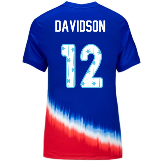 24/25 USA Tierna Davidson Away Women's Jersey Stars Number