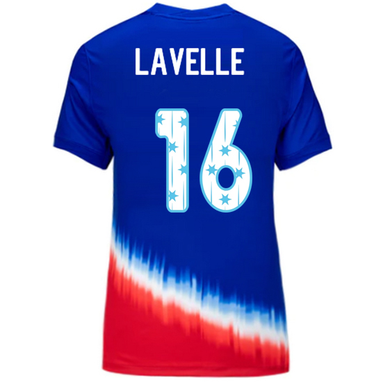 24/25 USA Rose Lavelle Away Women's Jersey Stars Number