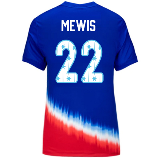 24/25 USA Kristie Mewis Away Women's Jersey Stars Number