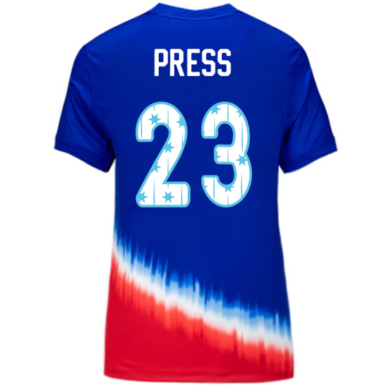 24/25 USA Christen Press Away Women's Jersey Stars Number