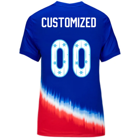 24/25 USA Customized Away Women's Jersey Stars Number