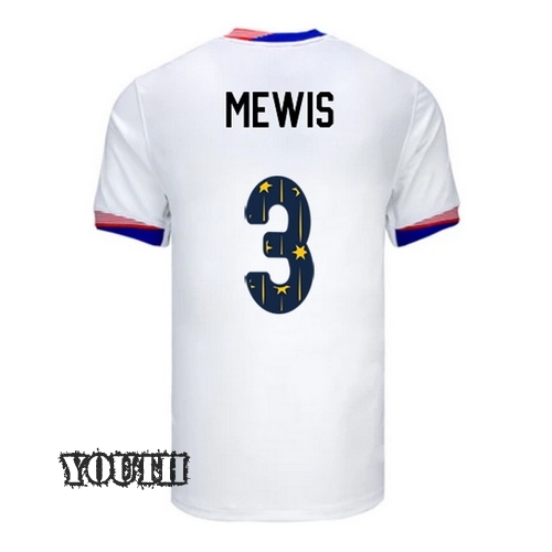 24/25 USA Samantha Mewis Home Youth Jersey Stars Number