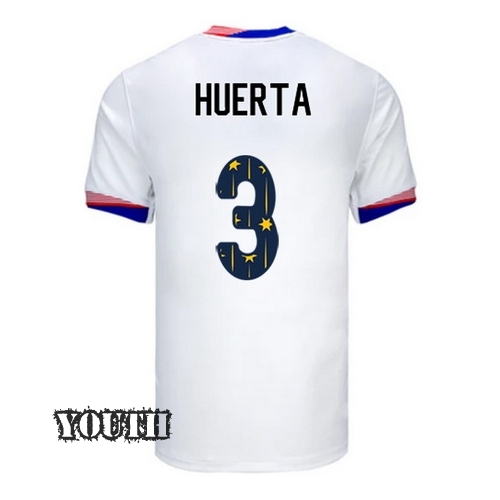 24/25 USA Sofia Huerta Home Youth Jersey Stars Number