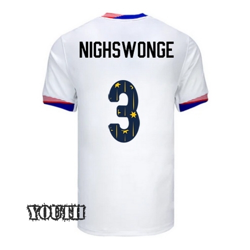 24/25 USA Jenna Nighswonger Home Youth Jersey Stars Number