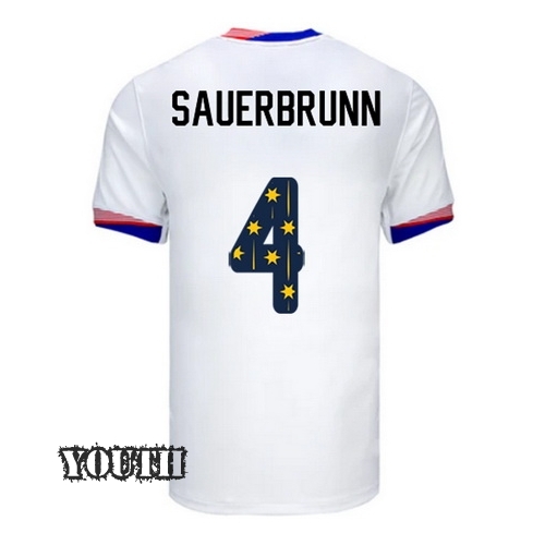 24/25 USA Becky Sauerbrunn Home Youth Jersey Stars Number